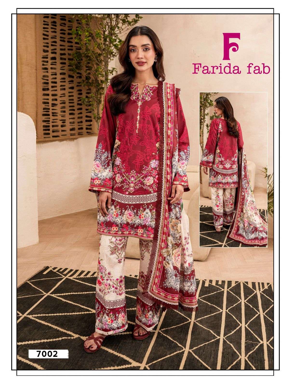 FARIDA FAB RAMSHA VOL 7 COTTON DIGITAL PRINTS SALWAR SUIT