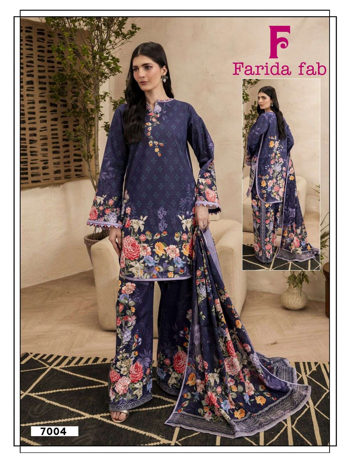 FARIDA FAB RAMSHA VOL 7 COTTON DIGITAL PRINTS SALWAR SUIT