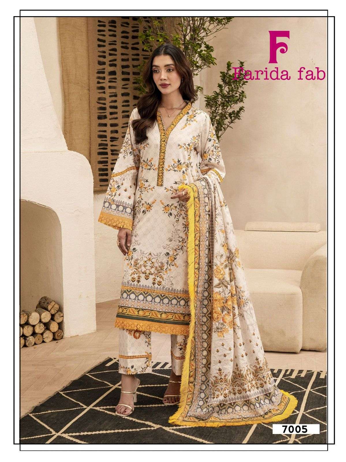 FARIDA FAB RAMSHA VOL 7 COTTON DIGITAL PRINTS SALWAR SUIT