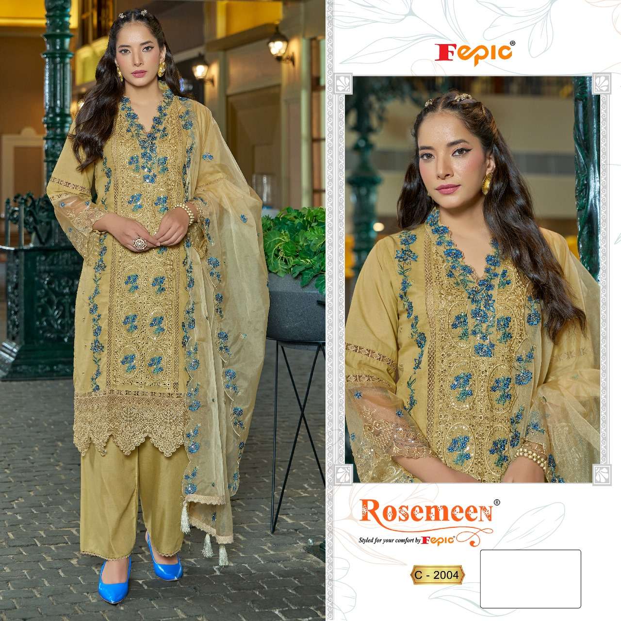 FEPIC ROSEMEEN C 2004 COTTON EMBROIDERED PAKISTANI SUIT