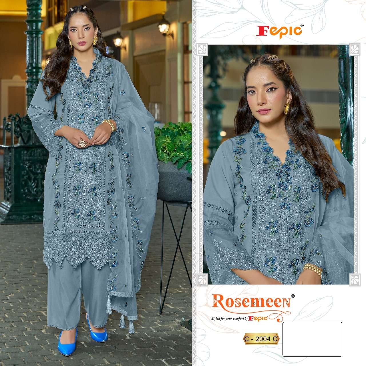 FEPIC ROSEMEEN C 2004 COTTON EMBROIDERED PAKISTANI SUIT