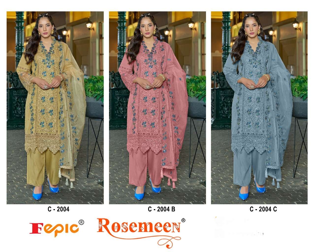 FEPIC ROSEMEEN C 2004 COTTON EMBROIDERED PAKISTANI SUIT