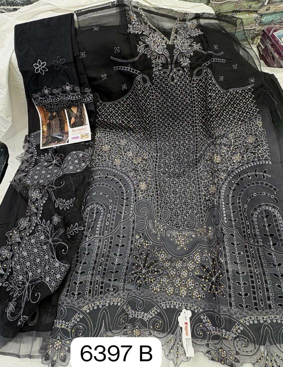FEPIC ROSEMEEN MAN 6397 ORGANZA EMBROIDERED DESIGNER PAKISTANI SUIT
