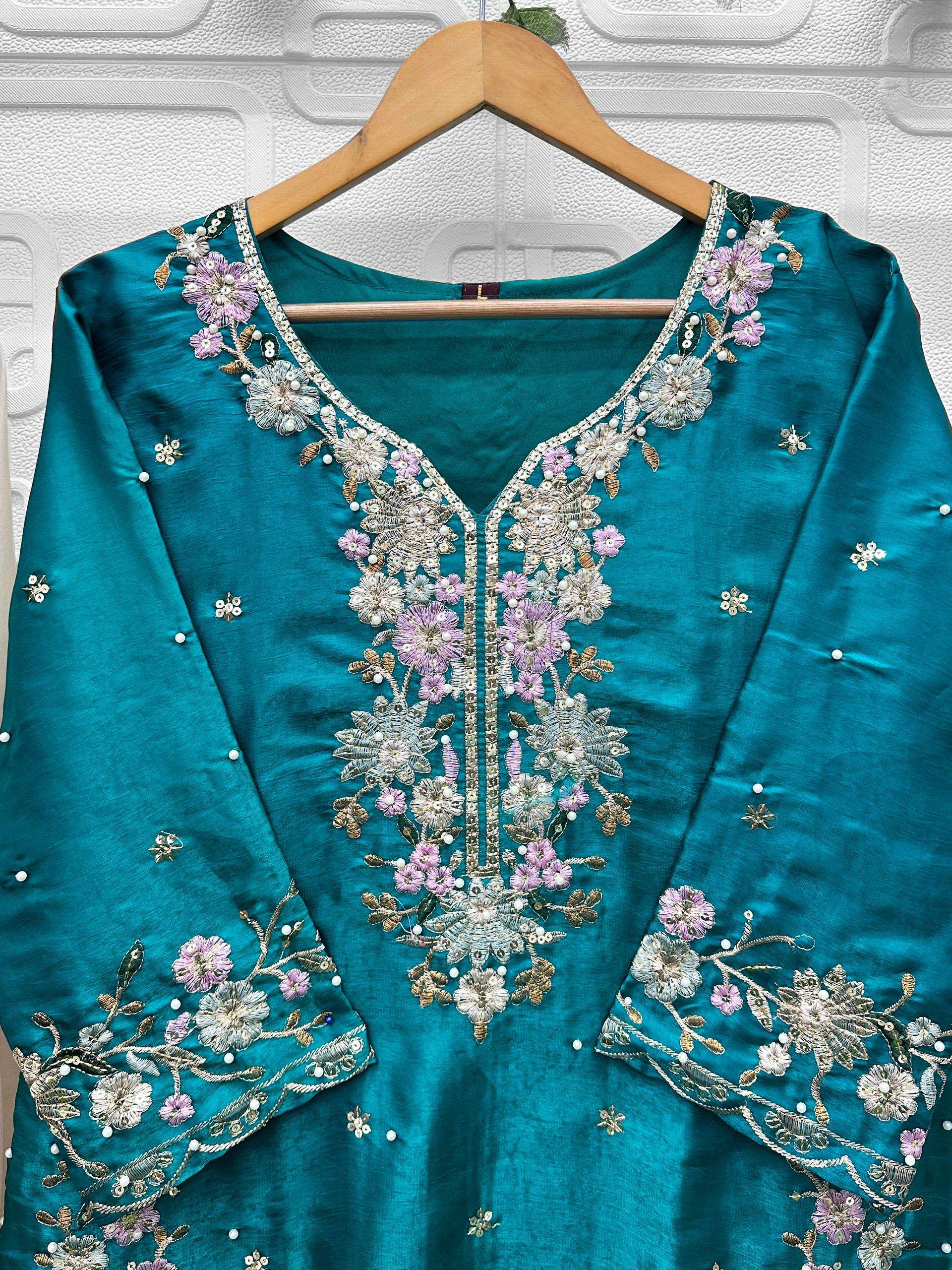 FLORENT D NO 1052 IJKL JIMMY CHOO FABRIC DESIGNER WORK READY MADE PAKISTANI SUIT