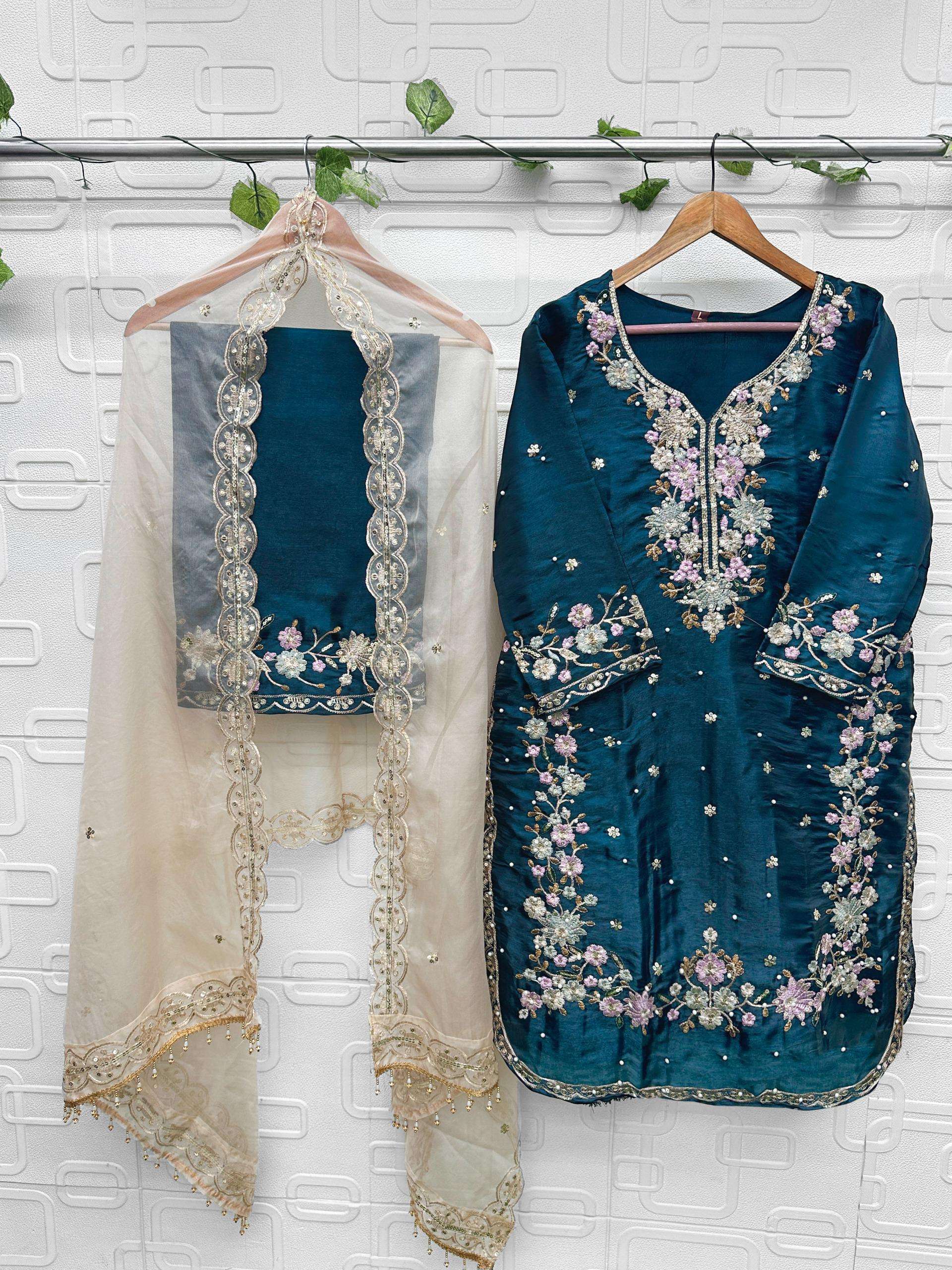 FLORENT D NO 1052 MNOP JIMMY SILK WITH BEAUTIFUL EMBROIDERY DESIGNER WORK SUIT