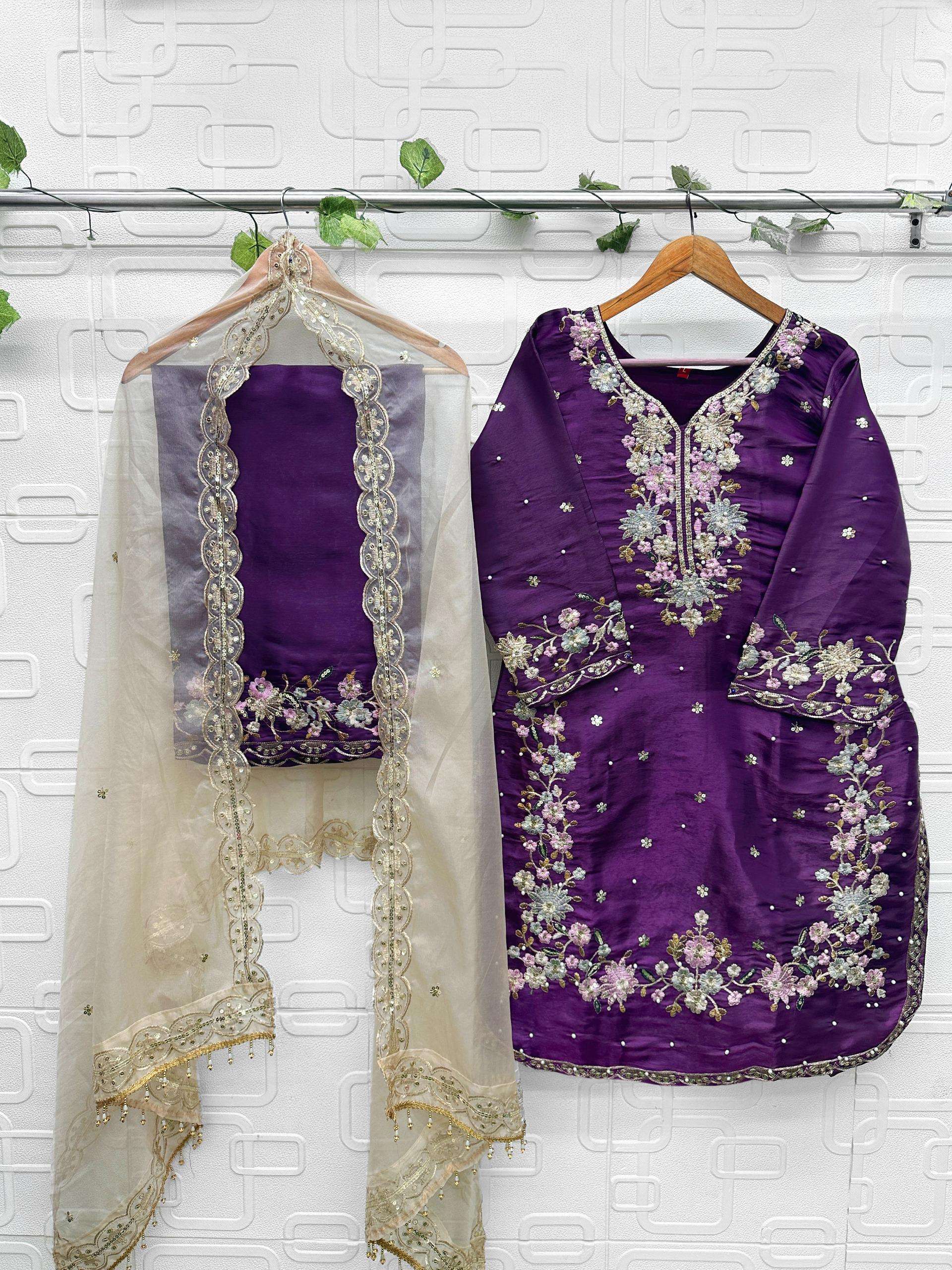 FLORENT D NO 1052 MNOP JIMMY SILK WITH BEAUTIFUL EMBROIDERY DESIGNER WORK SUIT