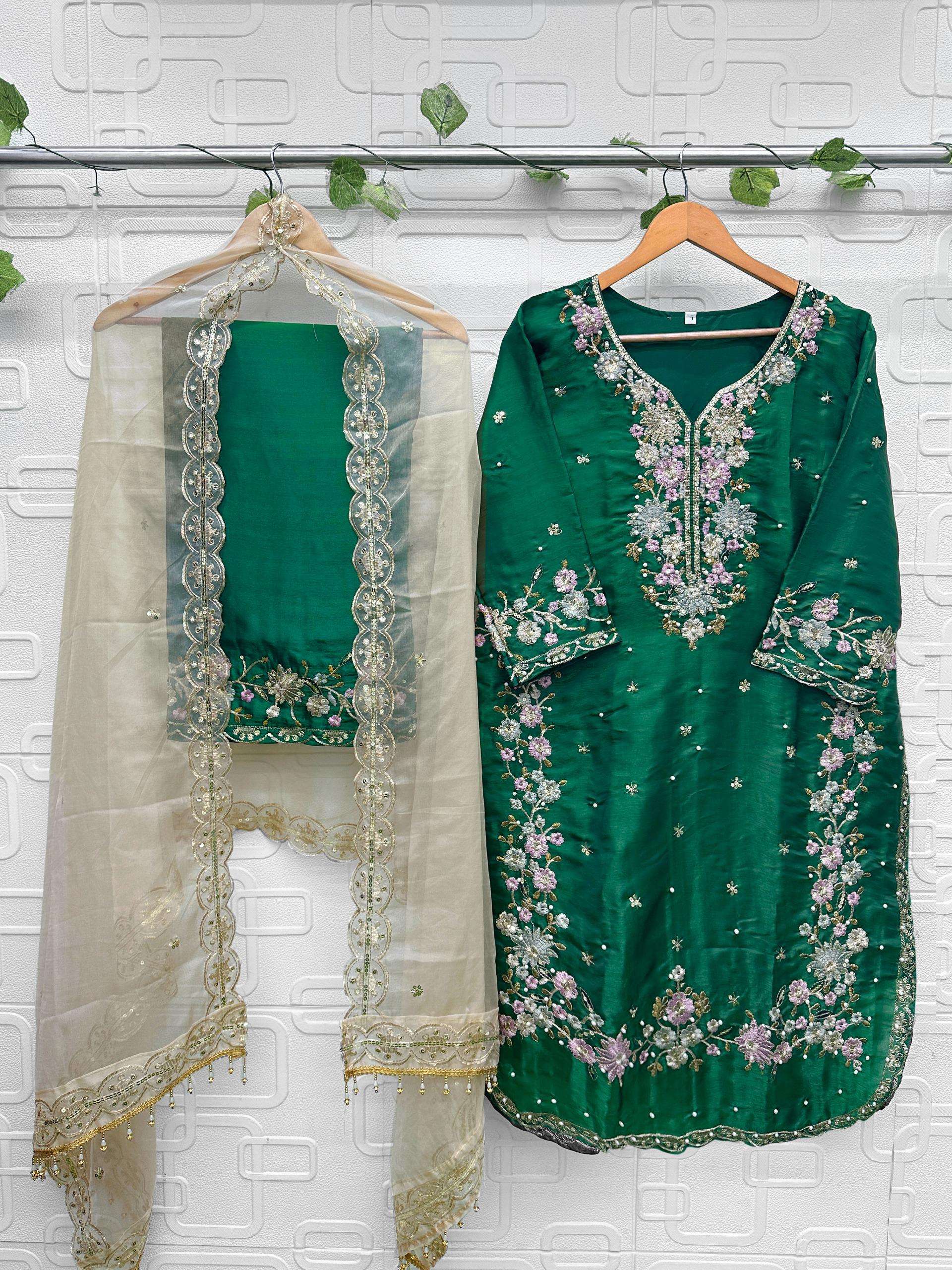 FLORENT D NO 1052 MNOP JIMMY SILK WITH BEAUTIFUL EMBROIDERY DESIGNER WORK SUIT