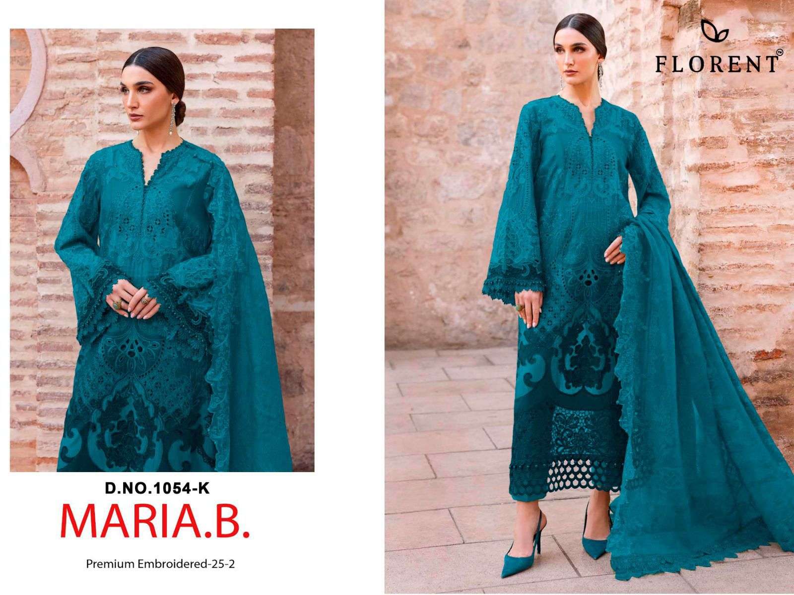 FLORENT D NO 1054 COTTON HEAVY EMBROIDERY DESIGNER WORK PAKISTANI SUIT