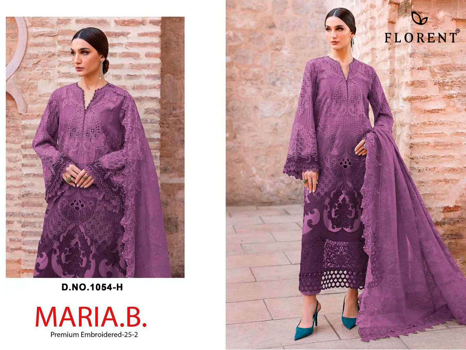 FLORENT D NO 1054 COTTON HEAVY EMBROIDERY DESIGNER WORK PAKISTANI SUIT