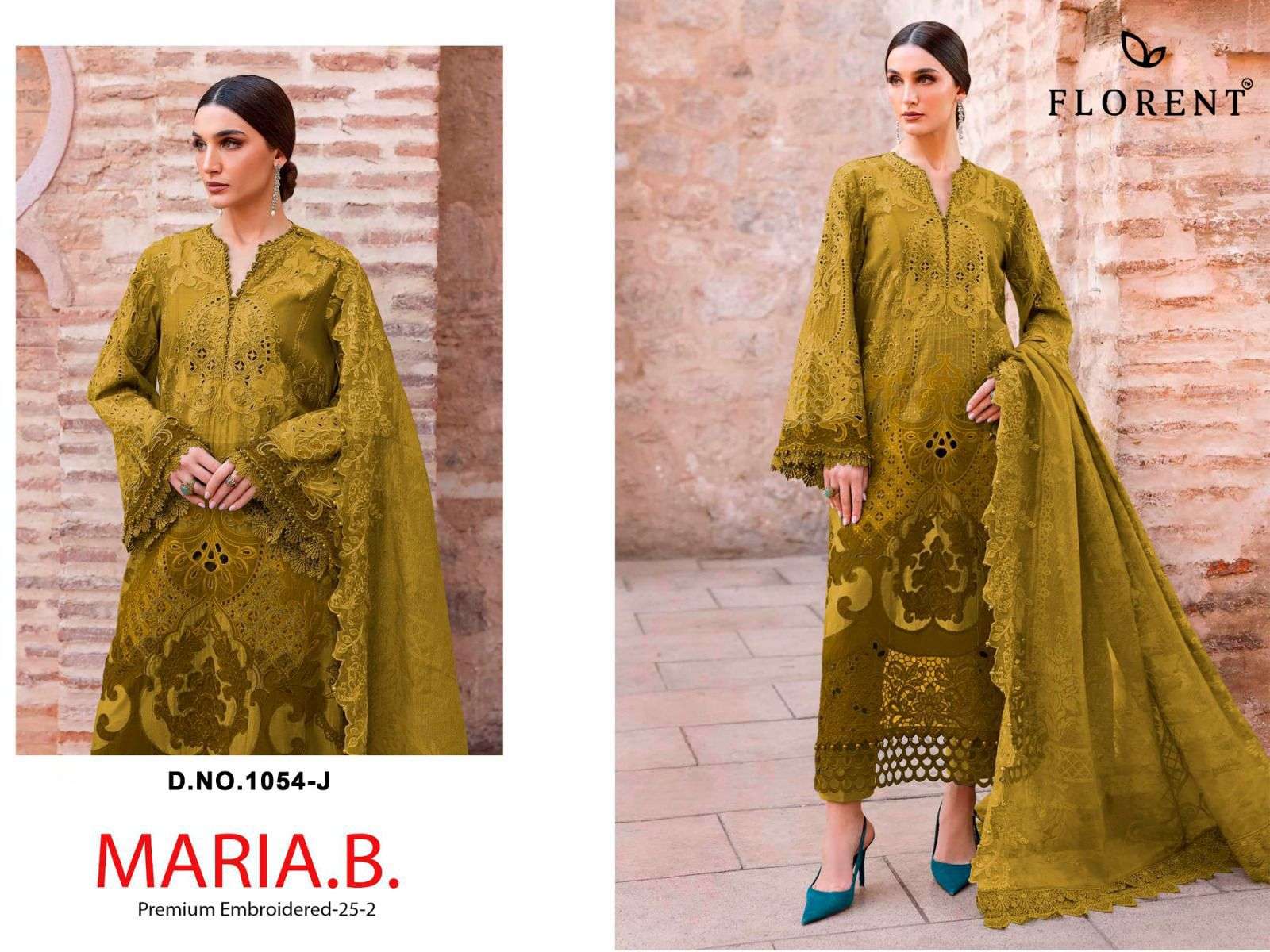 FLORENT D NO 1054 COTTON HEAVY EMBROIDERY DESIGNER WORK PAKISTANI SUIT