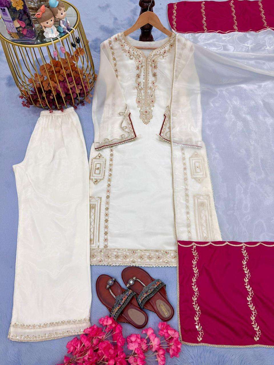 FLORENT D NO 1062 AB JIMMY CHOO FABRIC BEAUTIFUL DESIGNER LOOK PAKISTANI SUIT