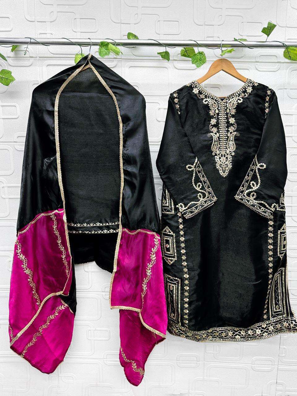 FLORENT D NO 1062 AB JIMMY CHOO FABRIC BEAUTIFUL DESIGNER LOOK PAKISTANI SUIT