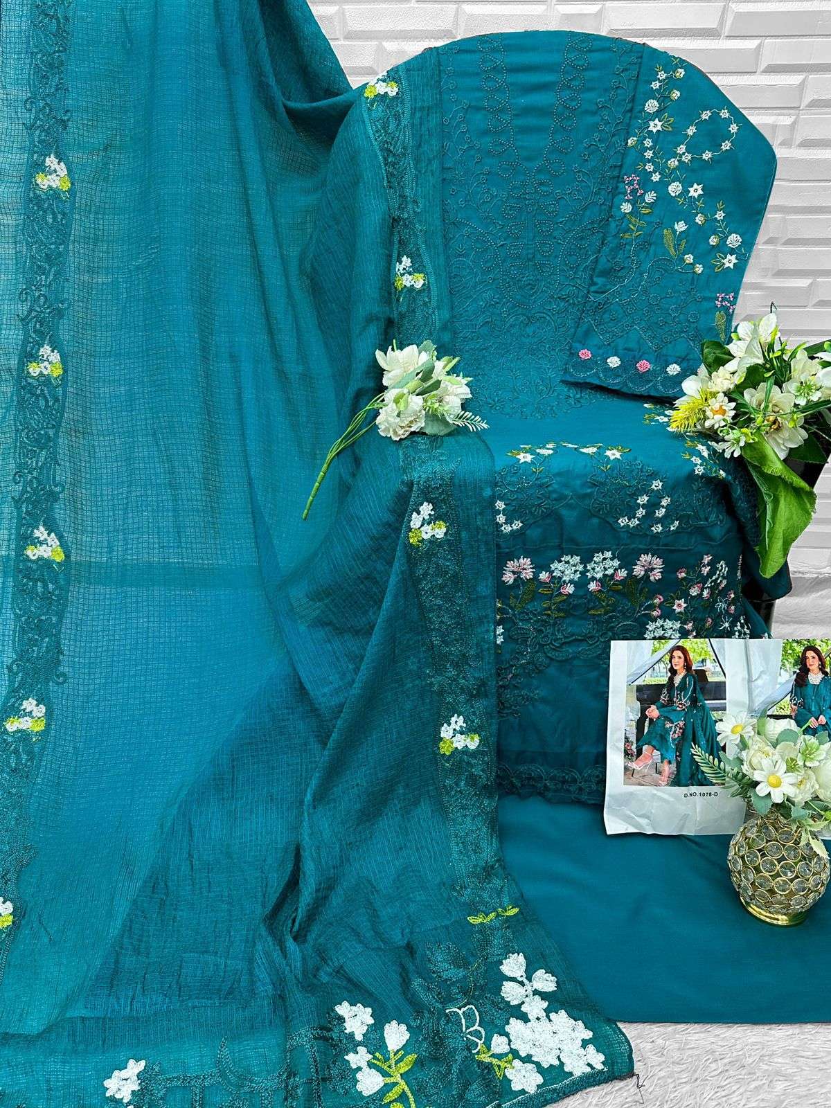 FLORENT D NO 1078 COTTON WITH HEAVY EMBROIDERY WORK SUIT