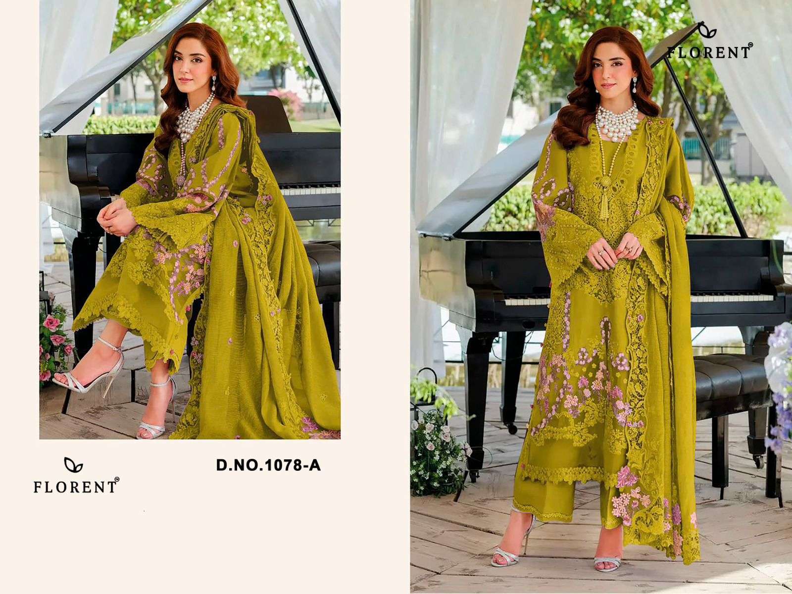FLORENT D NO 1078 COTTON WITH HEAVY EMBROIDERY WORK SUIT
