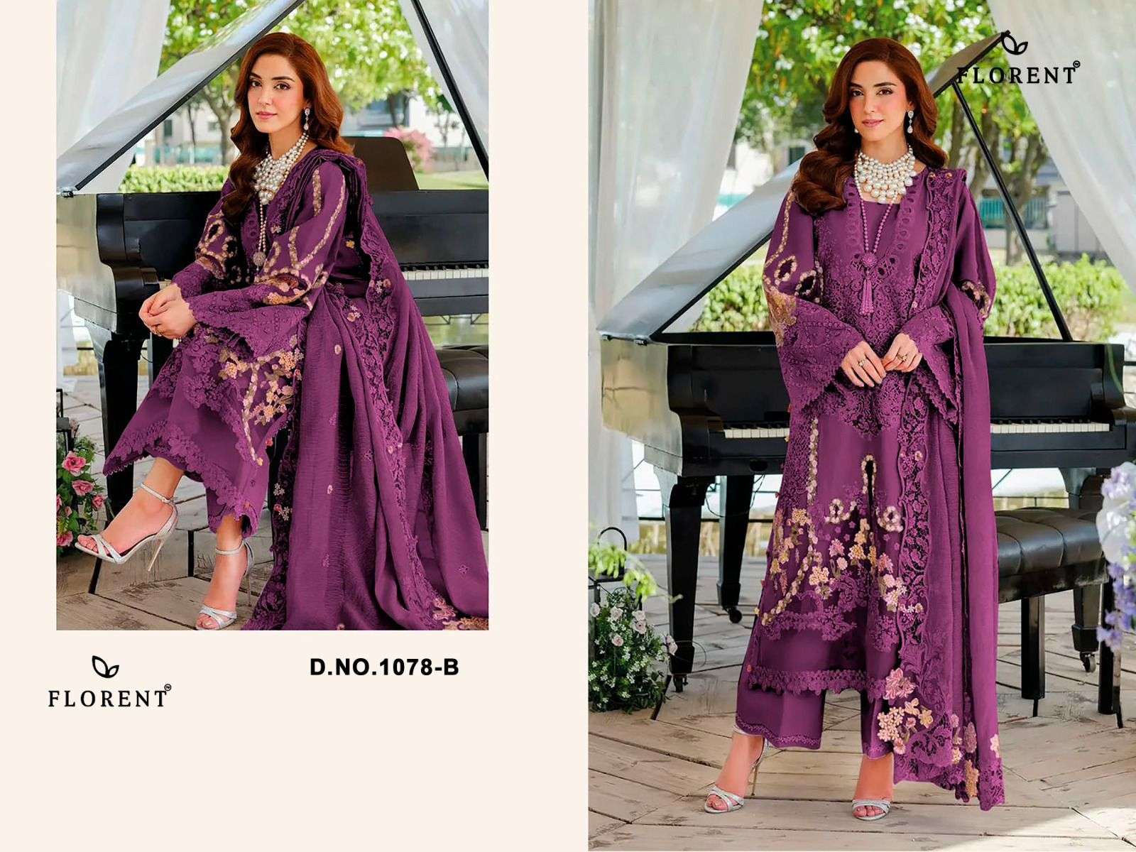 FLORENT D NO 1078 COTTON WITH HEAVY EMBROIDERY WORK SUIT