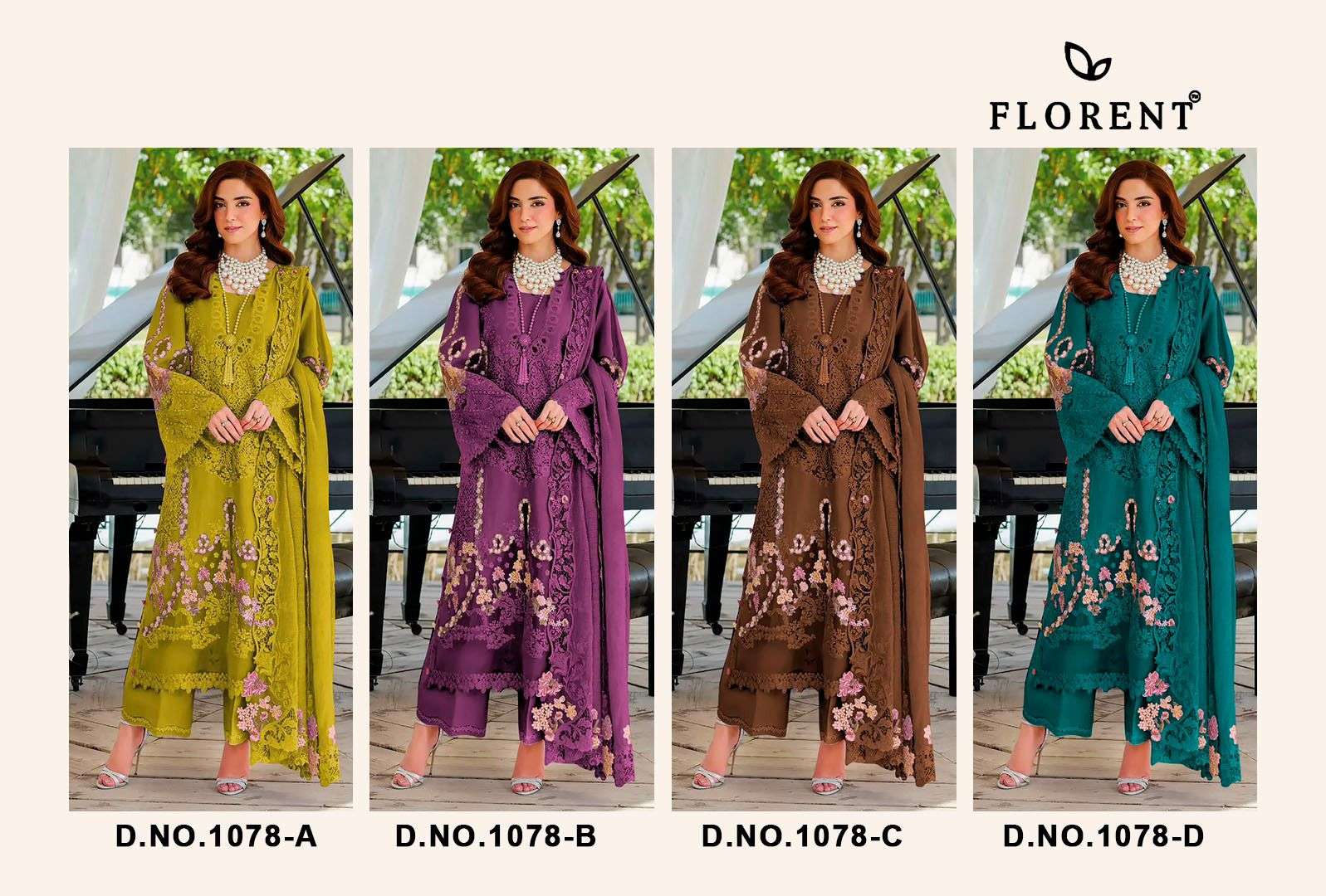 FLORENT D NO 1078 COTTON WITH HEAVY EMBROIDERY WORK SUIT