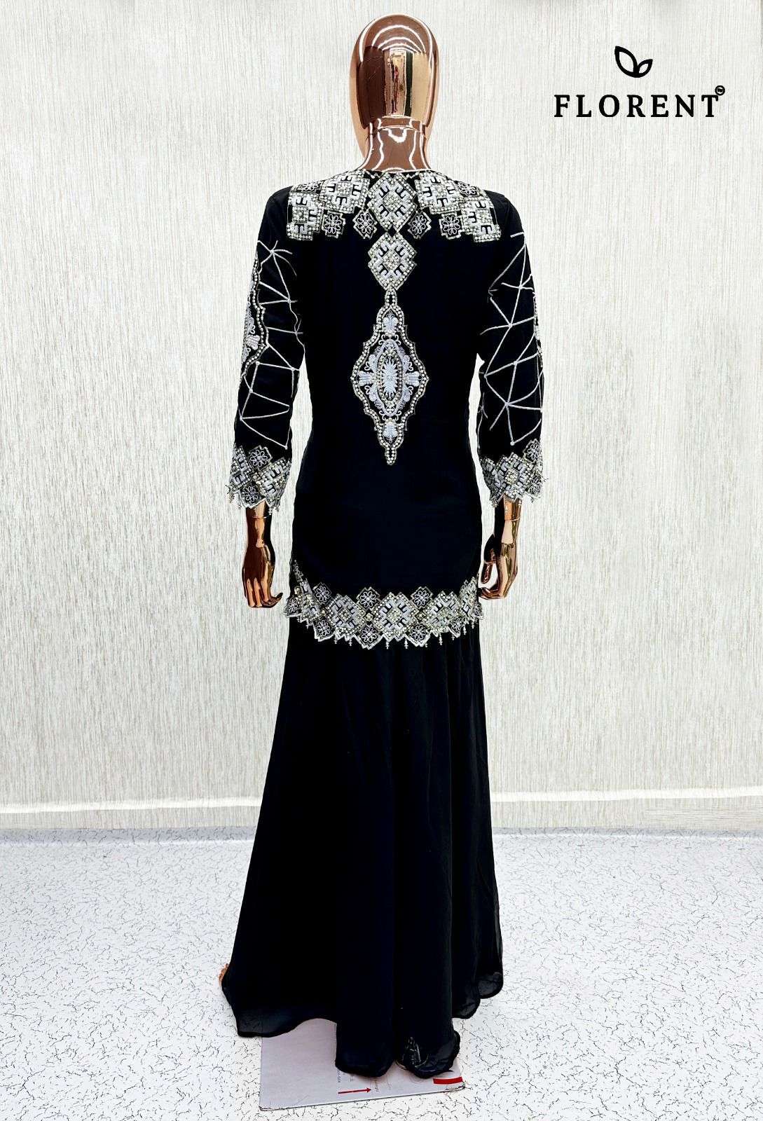 FLORENT D NO 1086 GEORGETTE BEAUTIFUL DESIGNER WORK PAKISTANI STYLE SUIT