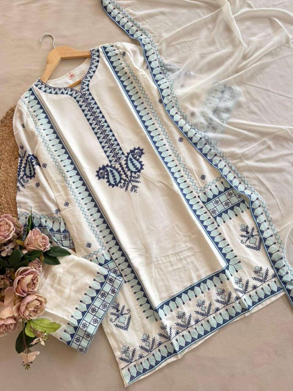 FLORENT D NO 1191 RAYON HEAVY EMBROIDERED DESIGNER READY MADE PAKISTANI SUIT