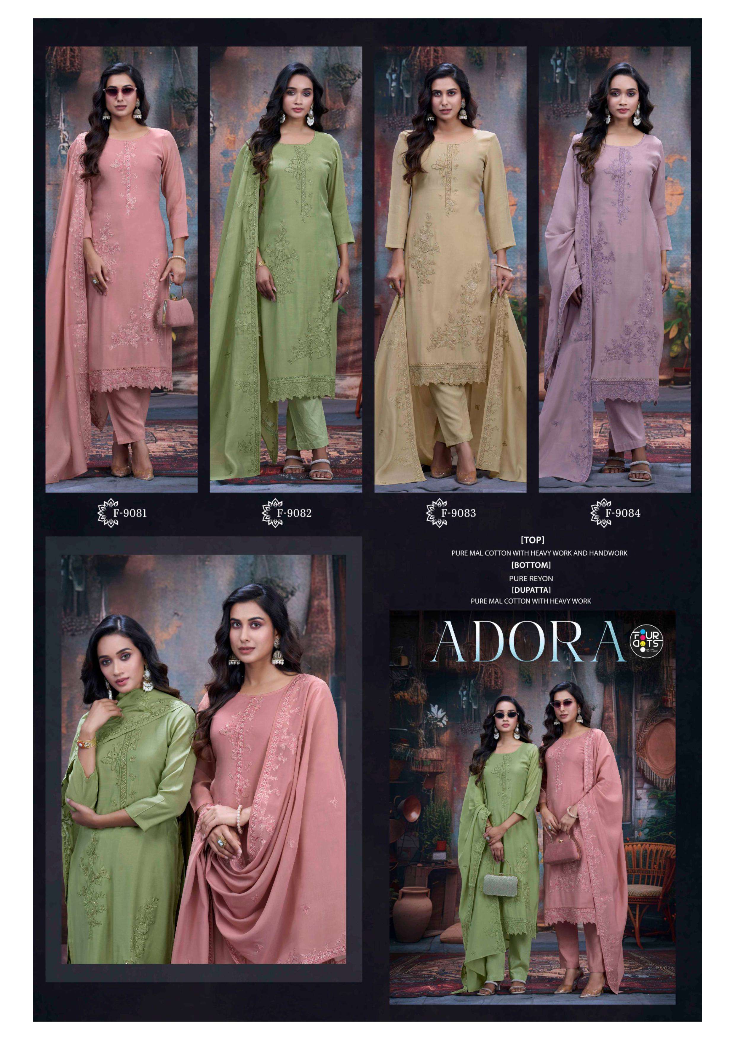 FOURDOTS ADORA COTTON HEAVY EMBROIDERY DESIGNER WORK SUIT