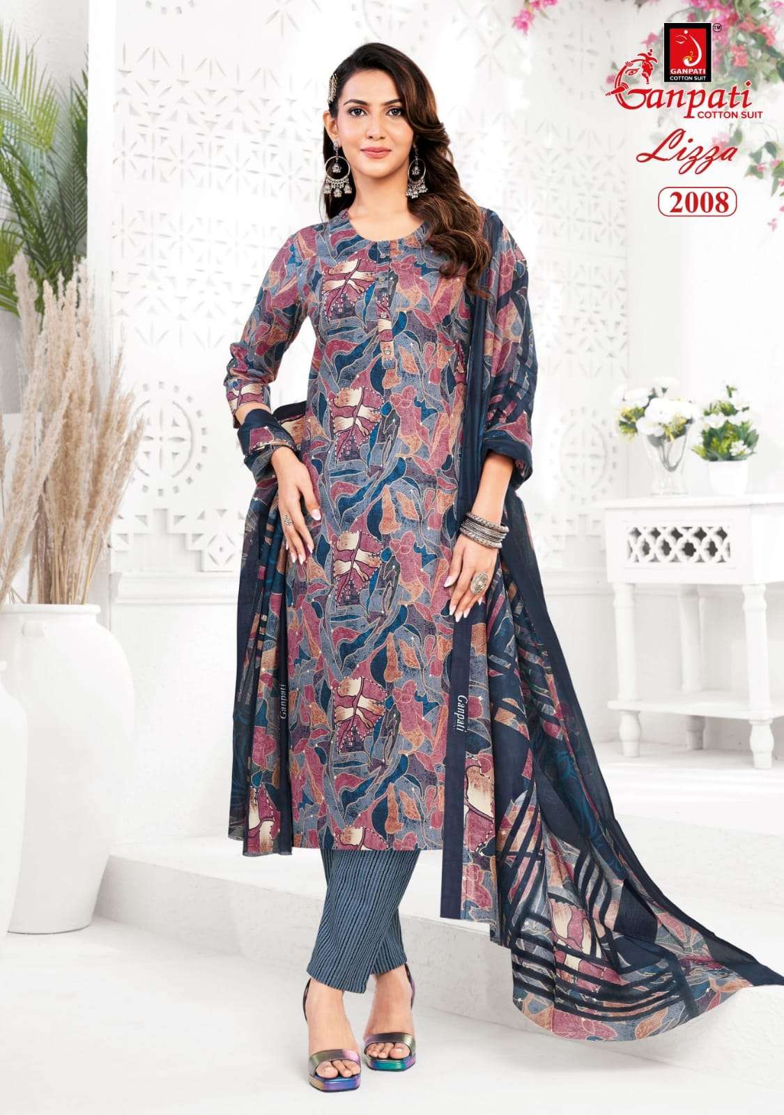 GANPATI LIZZA VOL 2 COTTON PRINTED READY MADE SUIT