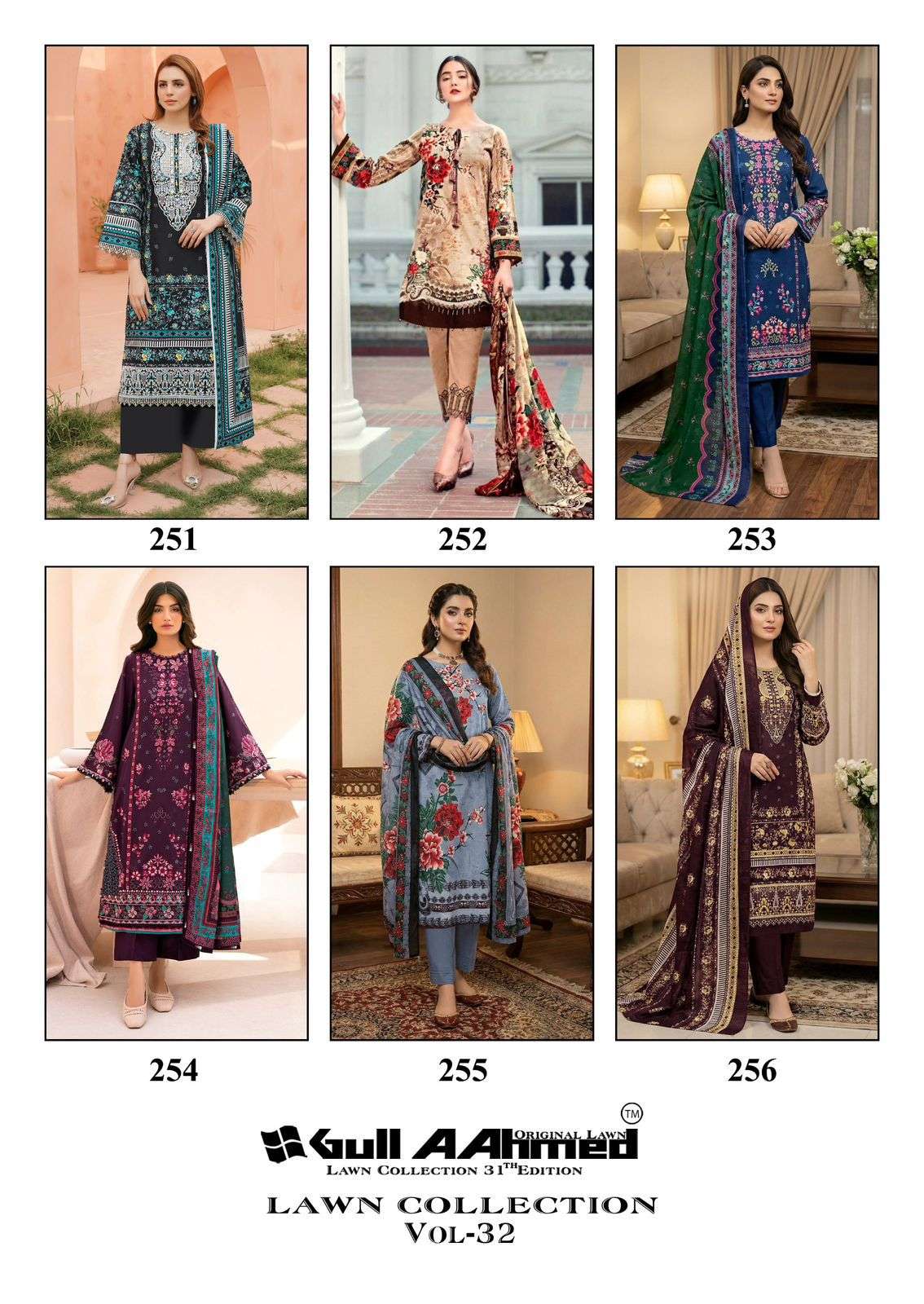 GULL AAHMED LAWN COLLECTION VOL 32 COTTON DIGITAL PRINTS SALWAR SUIT