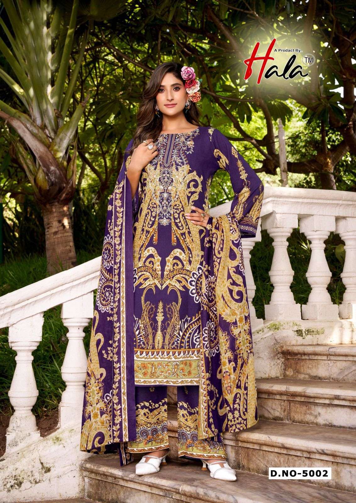HALA AAYAT VOL 5 COTTON DIGITAL STYLE PRINT WITH FANCY WORK SUIT