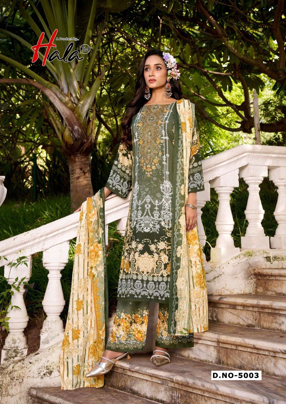 HALA AAYAT VOL 5 COTTON DIGITAL STYLE PRINT WITH FANCY WORK SUIT