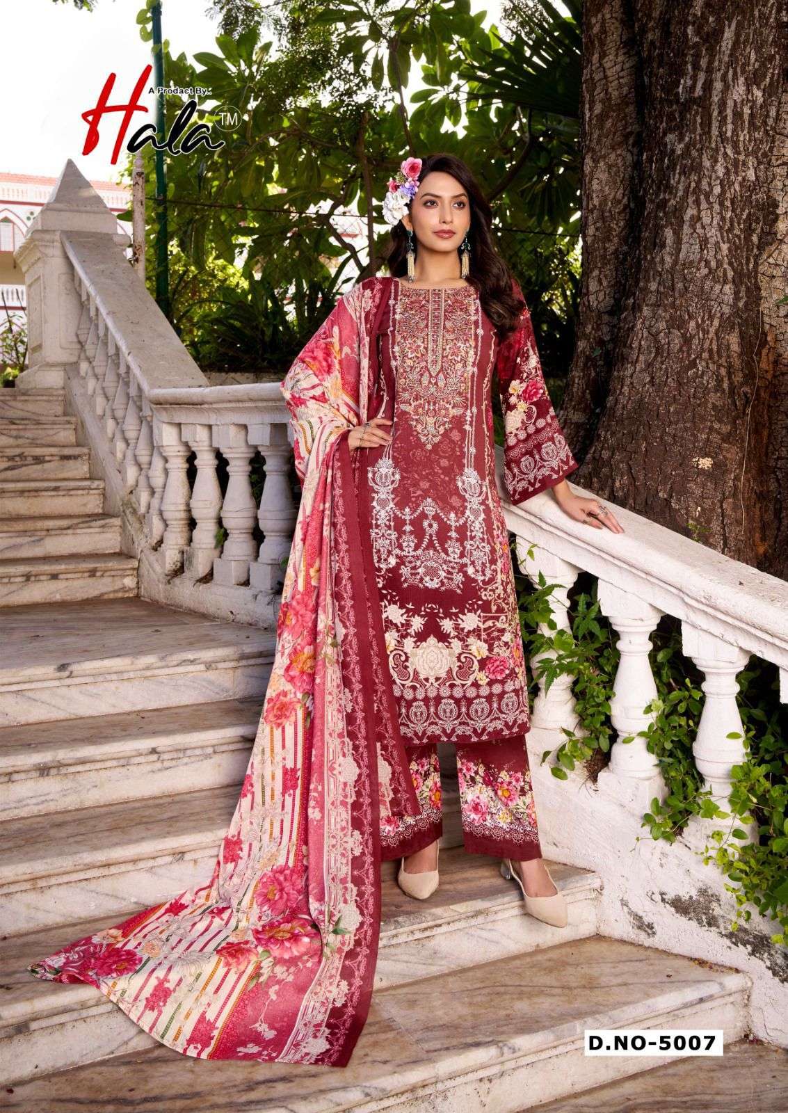 HALA AAYAT VOL 5 COTTON DIGITAL STYLE PRINT WITH FANCY WORK SUIT