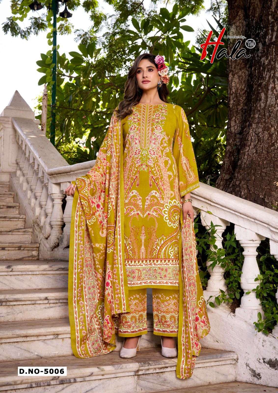 HALA AAYAT VOL 5 COTTON DIGITAL STYLE PRINT WITH FANCY WORK SUIT