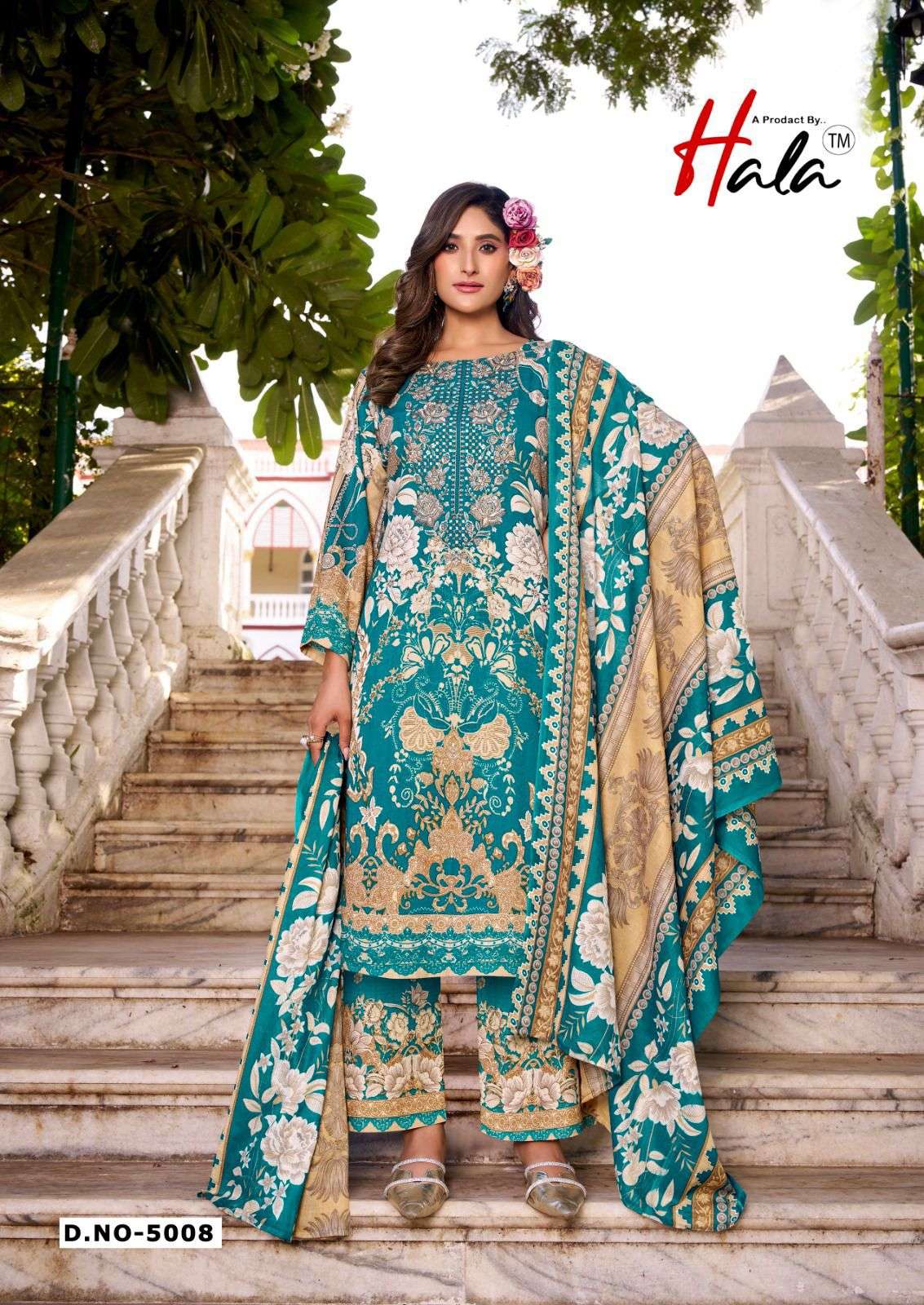 HALA AAYAT VOL 5 COTTON DIGITAL STYLE PRINT WITH FANCY WORK SUIT