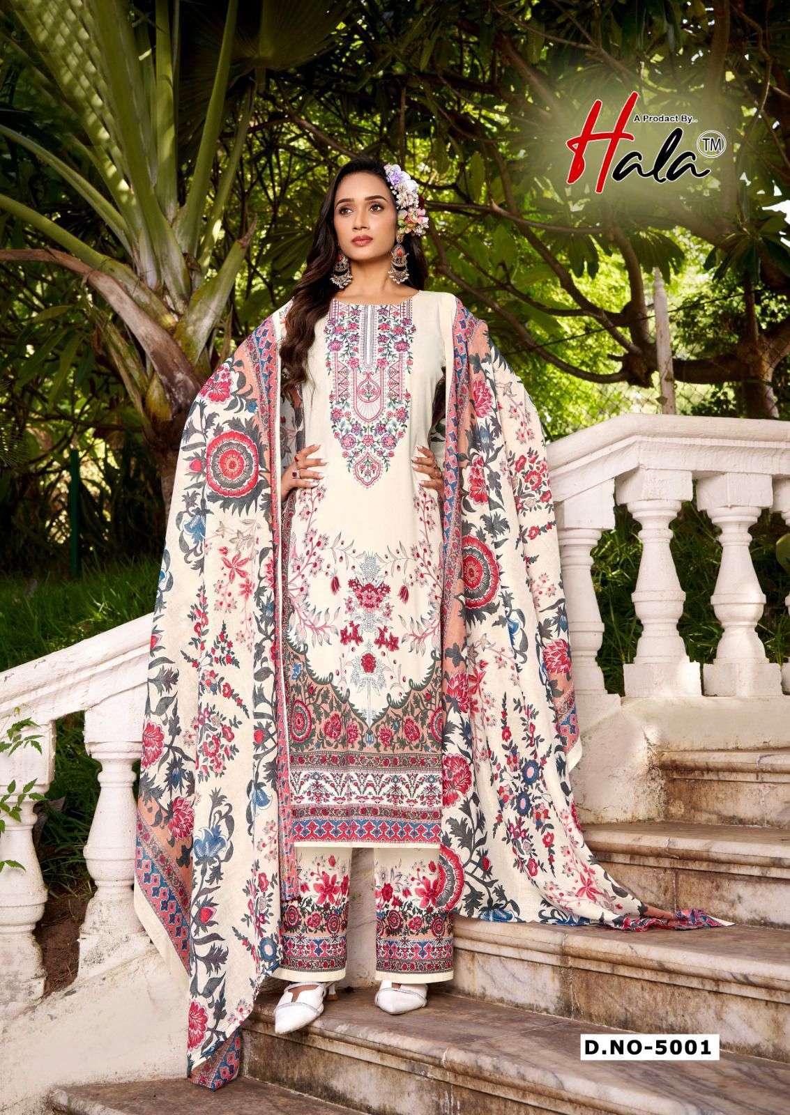 HALA AAYAT VOL 5 COTTON DIGITAL STYLE PRINT WITH FANCY WORK SUIT