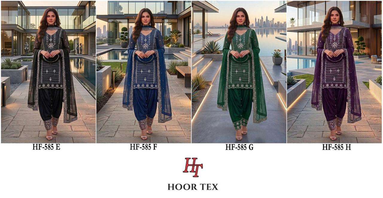 HOOR TEX  HF 585 EFGH GEORGETTE EMBROIDERY DESIGNER READY MADE SUIT