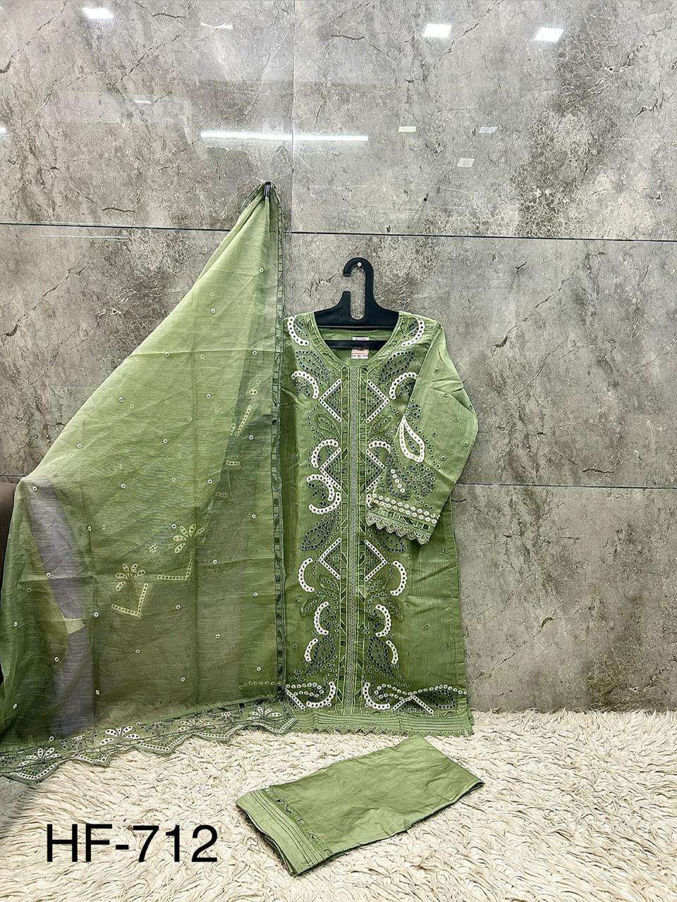 HOOR TEX HF 712 HEAVY BEAUTIFUL DESIGNER WORK PAKISTANI SUIT