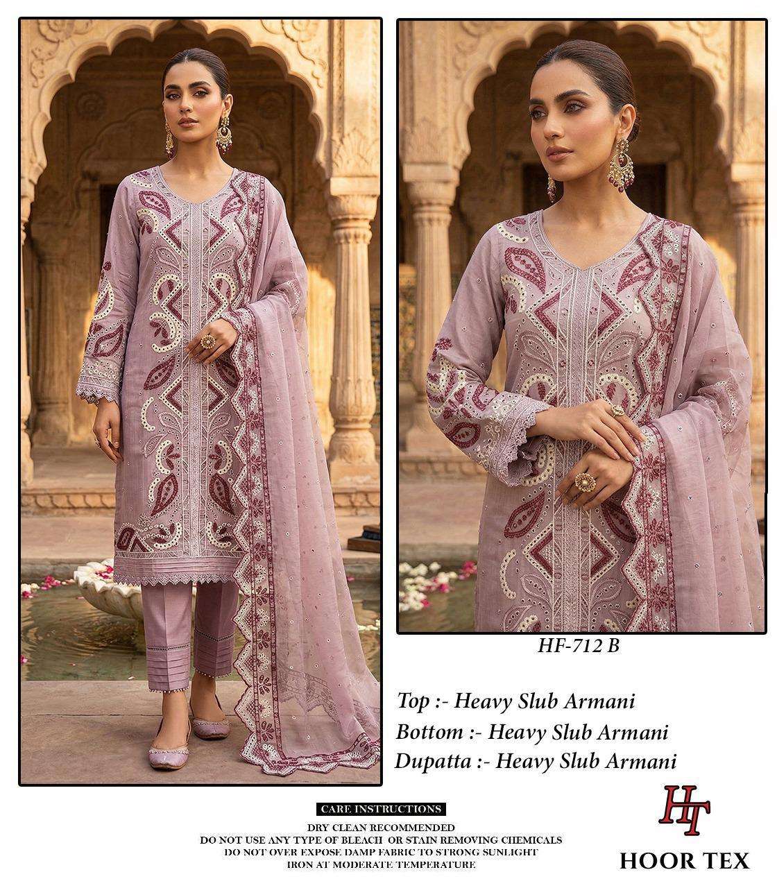 HOOR TEX HF 712 HEAVY BEAUTIFUL DESIGNER WORK PAKISTANI SUIT