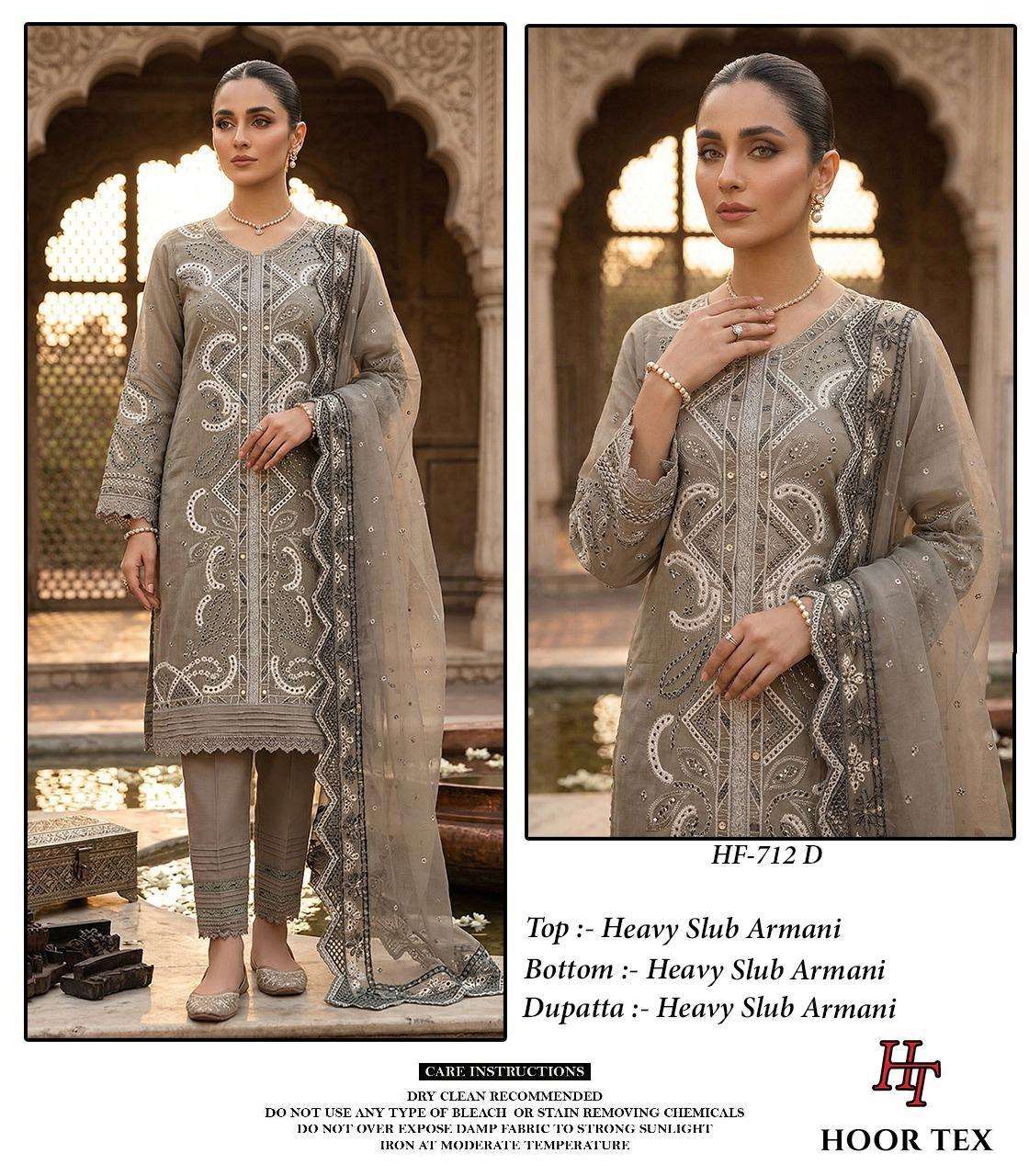 HOOR TEX HF 712 HEAVY BEAUTIFUL DESIGNER WORK PAKISTANI SUIT