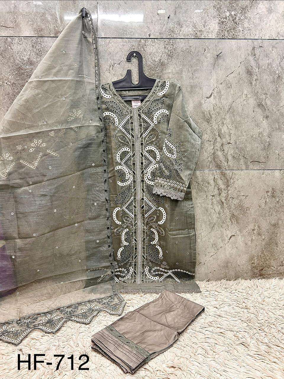 HOOR TEX HF 712 HEAVY BEAUTIFUL DESIGNER WORK PAKISTANI SUIT