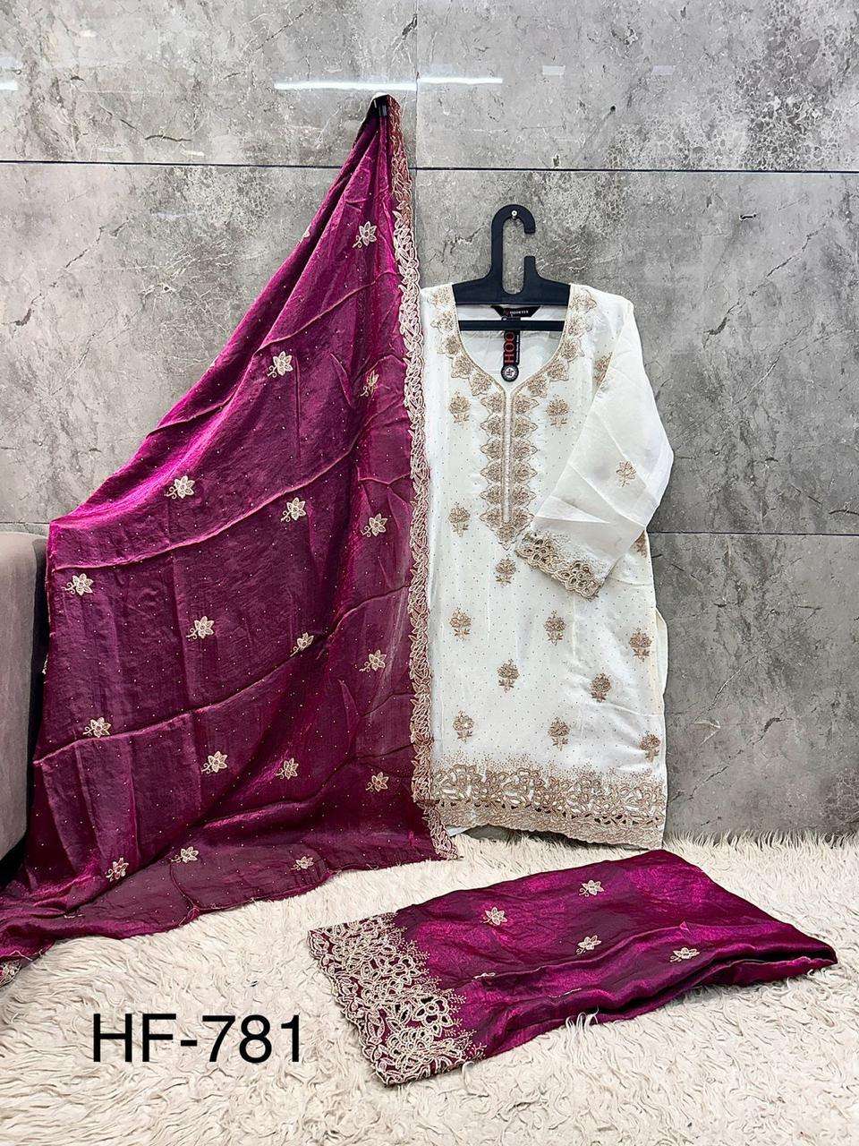 HOOR TEX HF 781 JIMMY CHOO FABRIC DESIGNER WORK READY MADE PAKISTANI SUIT