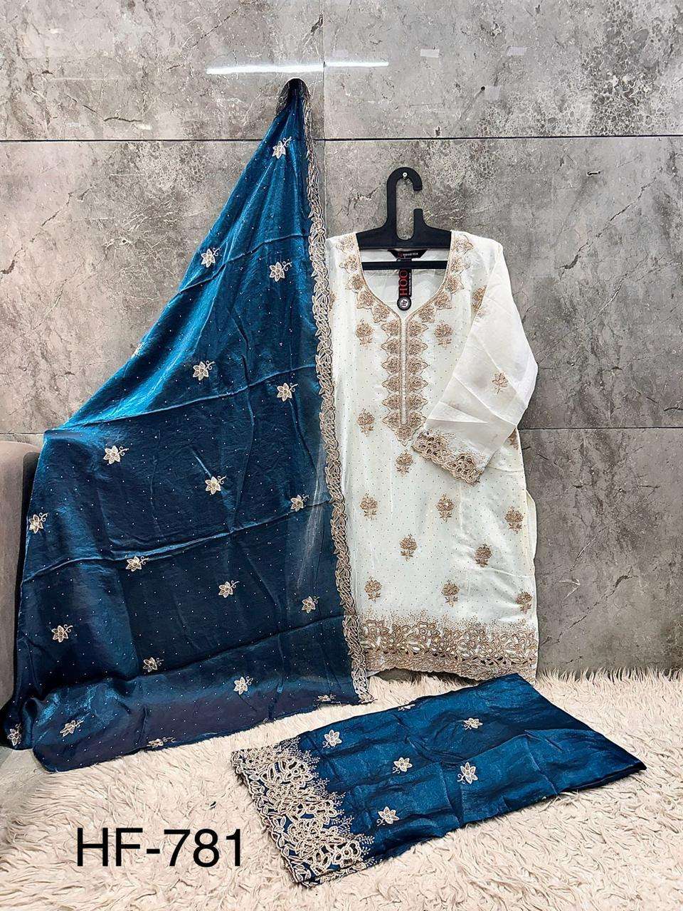 HOOR TEX HF 781 JIMMY CHOO FABRIC DESIGNER WORK READY MADE PAKISTANI SUIT