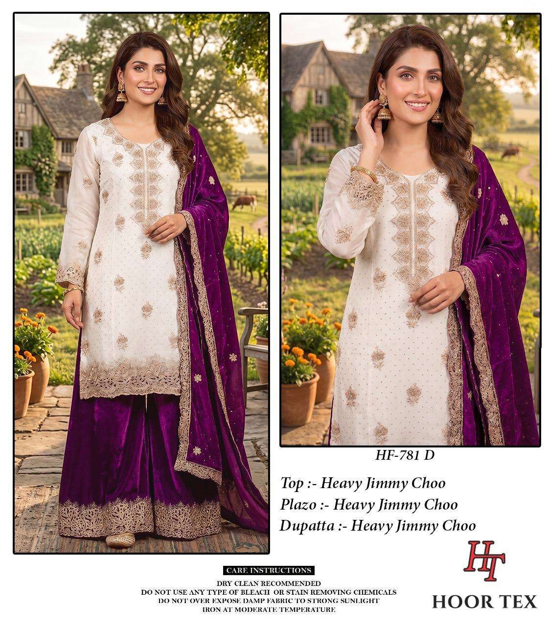 HOOR TEX HF 781 JIMMY CHOO FABRIC DESIGNER WORK READY MADE PAKISTANI SUIT