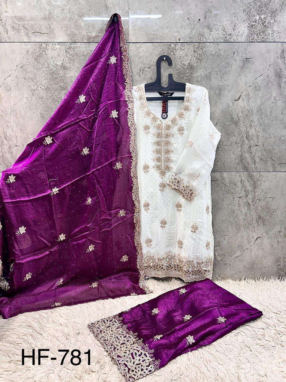HOOR TEX HF 781 JIMMY CHOO FABRIC DESIGNER WORK READY MADE PAKISTANI SUIT