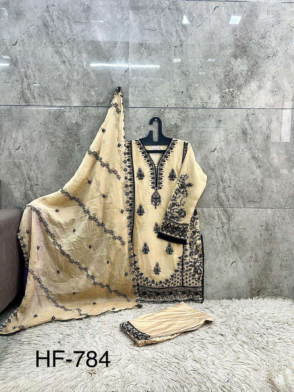 HOOR TEX HF 784 CHIFFON SEQUENCE DESIGNER WORK READY MADE PAKISTANI SUIT