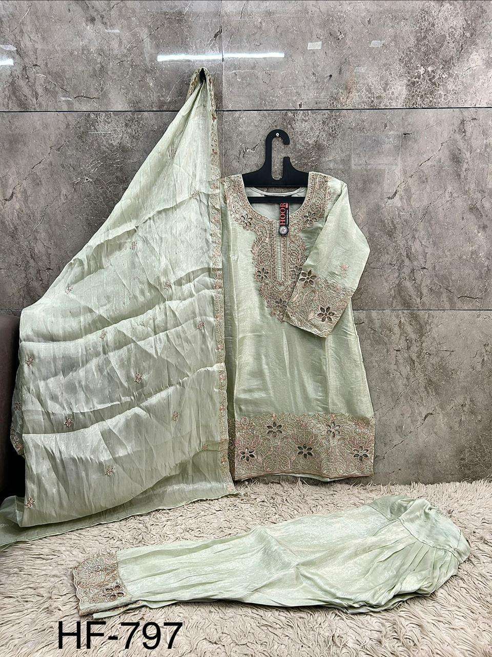 HOOR TEX HF 797 JIMMY CHOO FABRIC DESIGNER WORK READY MADE PAKISTANI SUIT