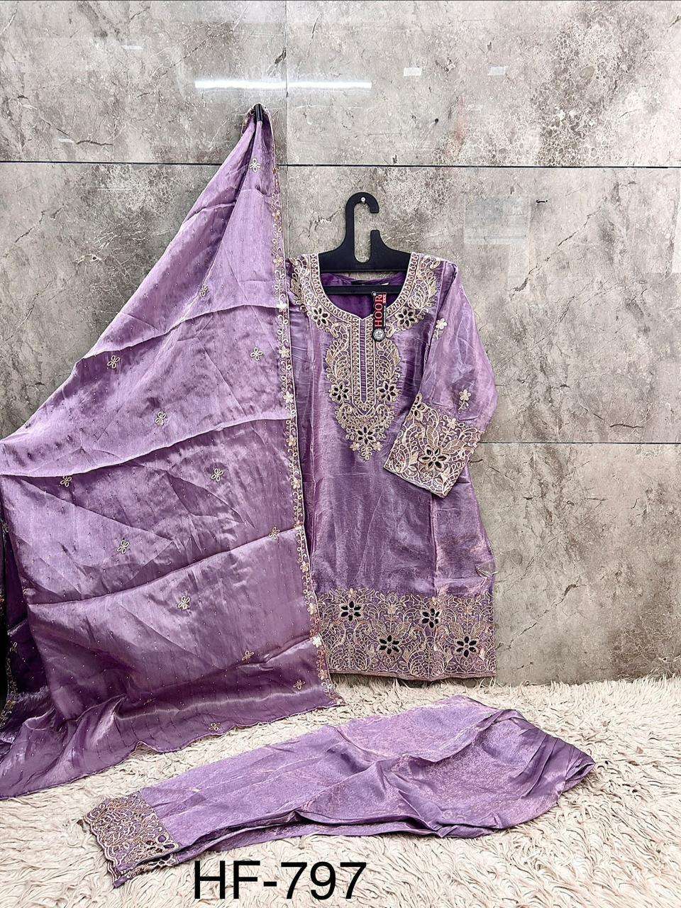 HOOR TEX HF 797 JIMMY CHOO FABRIC DESIGNER WORK READY MADE PAKISTANI SUIT