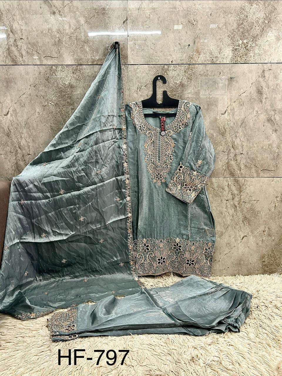HOOR TEX HF 797 JIMMY CHOO FABRIC DESIGNER WORK READY MADE PAKISTANI SUIT
