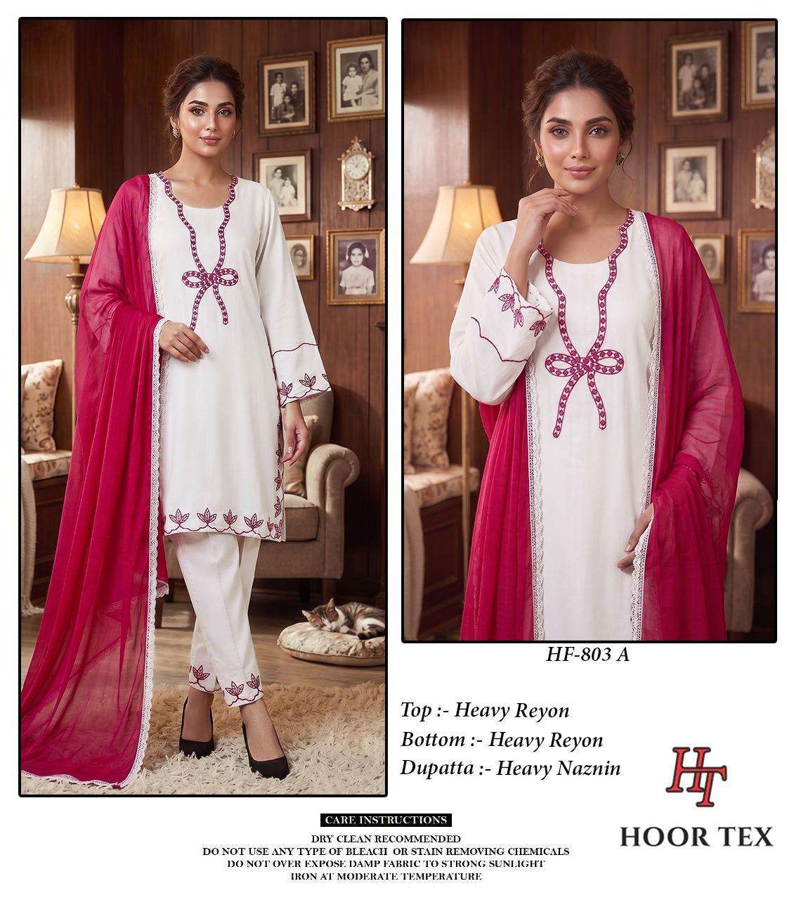 HOOR TEX HF 803 RAYON FANCY EMBROIDERY WORK READY MADE PAKISTANI SUIT