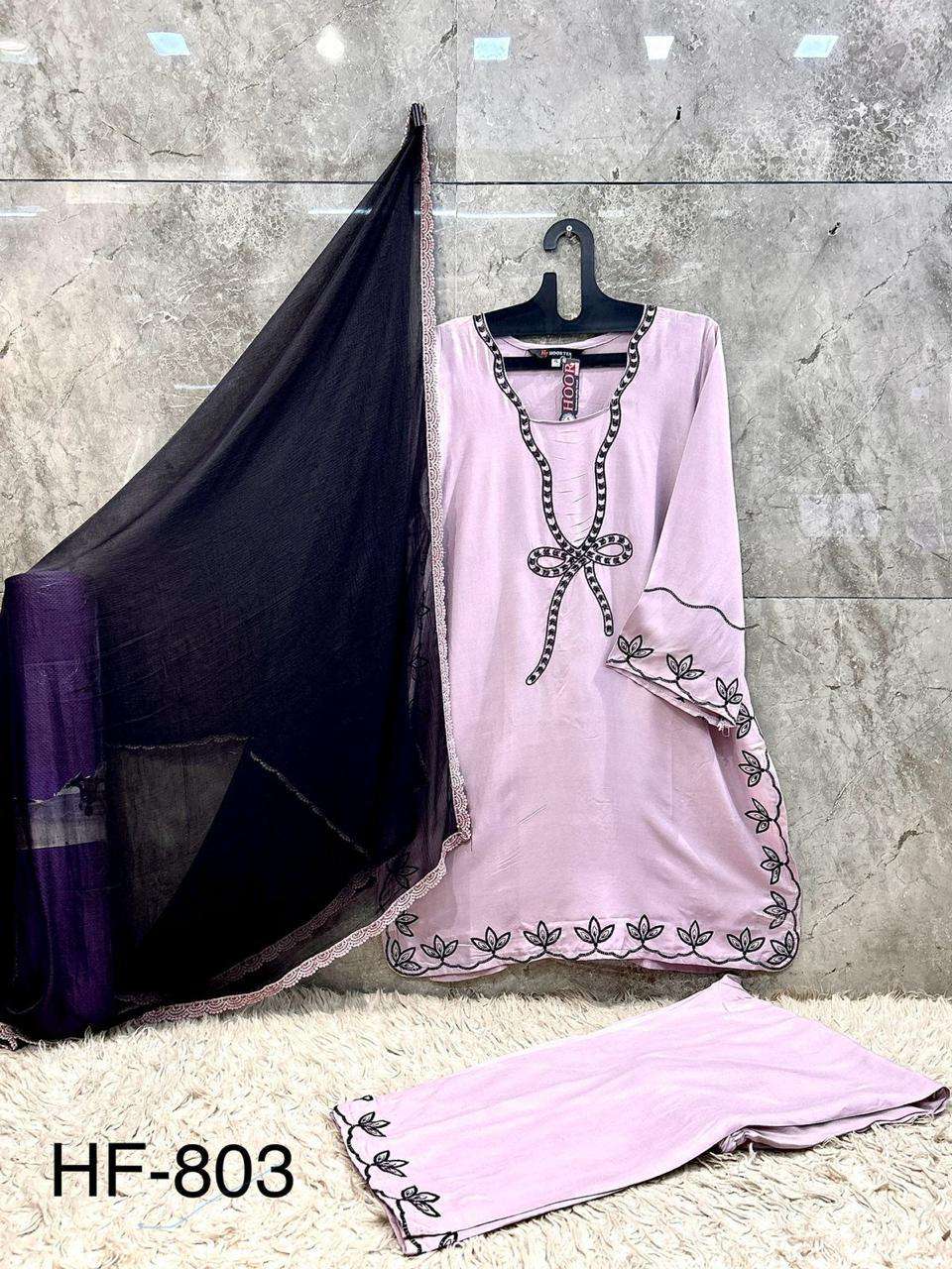 HOOR TEX HF 803 RAYON FANCY EMBROIDERY WORK READY MADE PAKISTANI SUIT