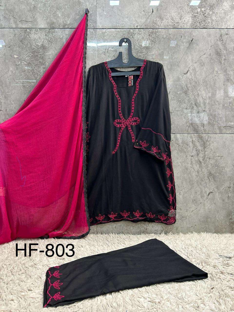 HOOR TEX HF 803 RAYON FANCY EMBROIDERY WORK READY MADE PAKISTANI SUIT