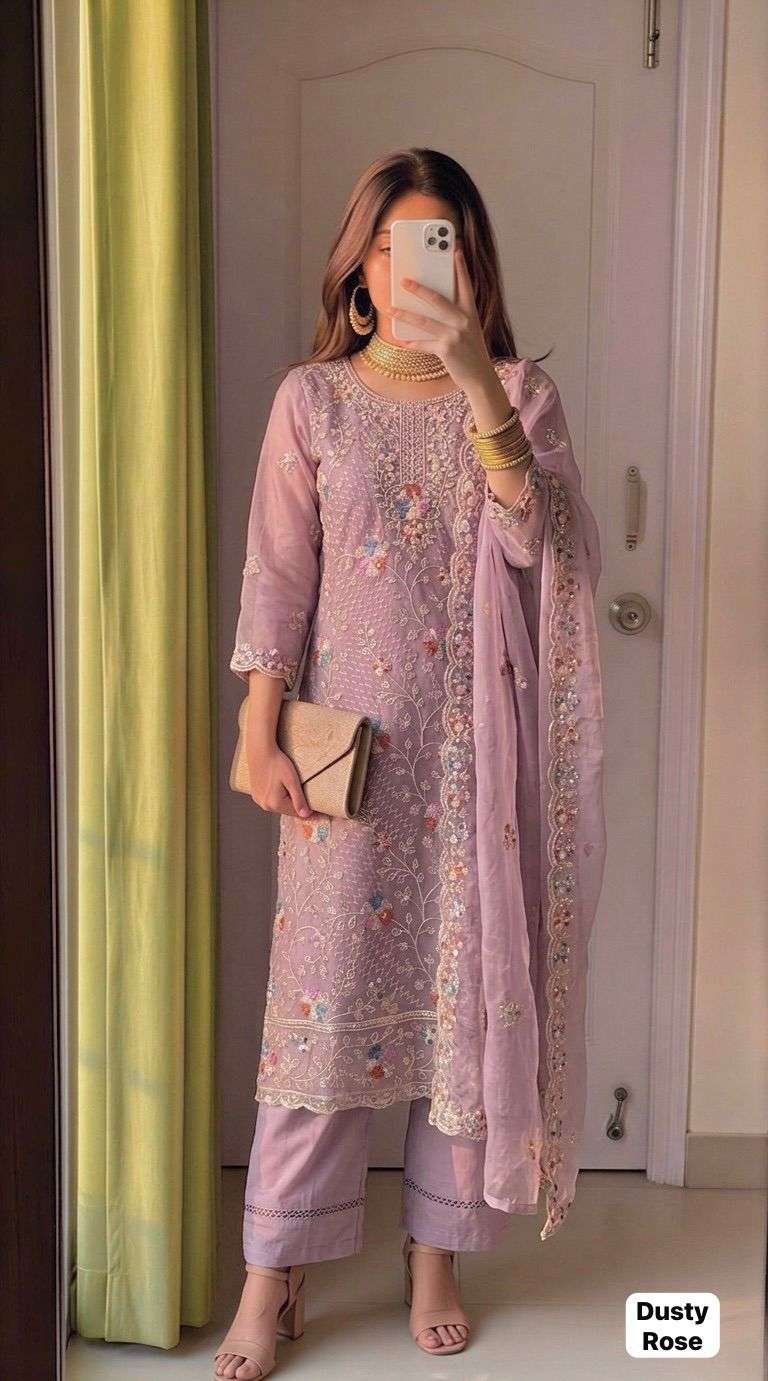 INLI ANAYA VOL 3 ORGANZA SILK HEAVY EMBROIDERD DESIGNER FESTIVE WEAR LADIES SUIT