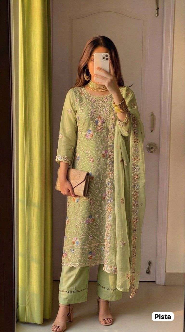 INLI ANAYA VOL 3 ORGANZA SILK HEAVY EMBROIDERD DESIGNER FESTIVE WEAR LADIES SUIT