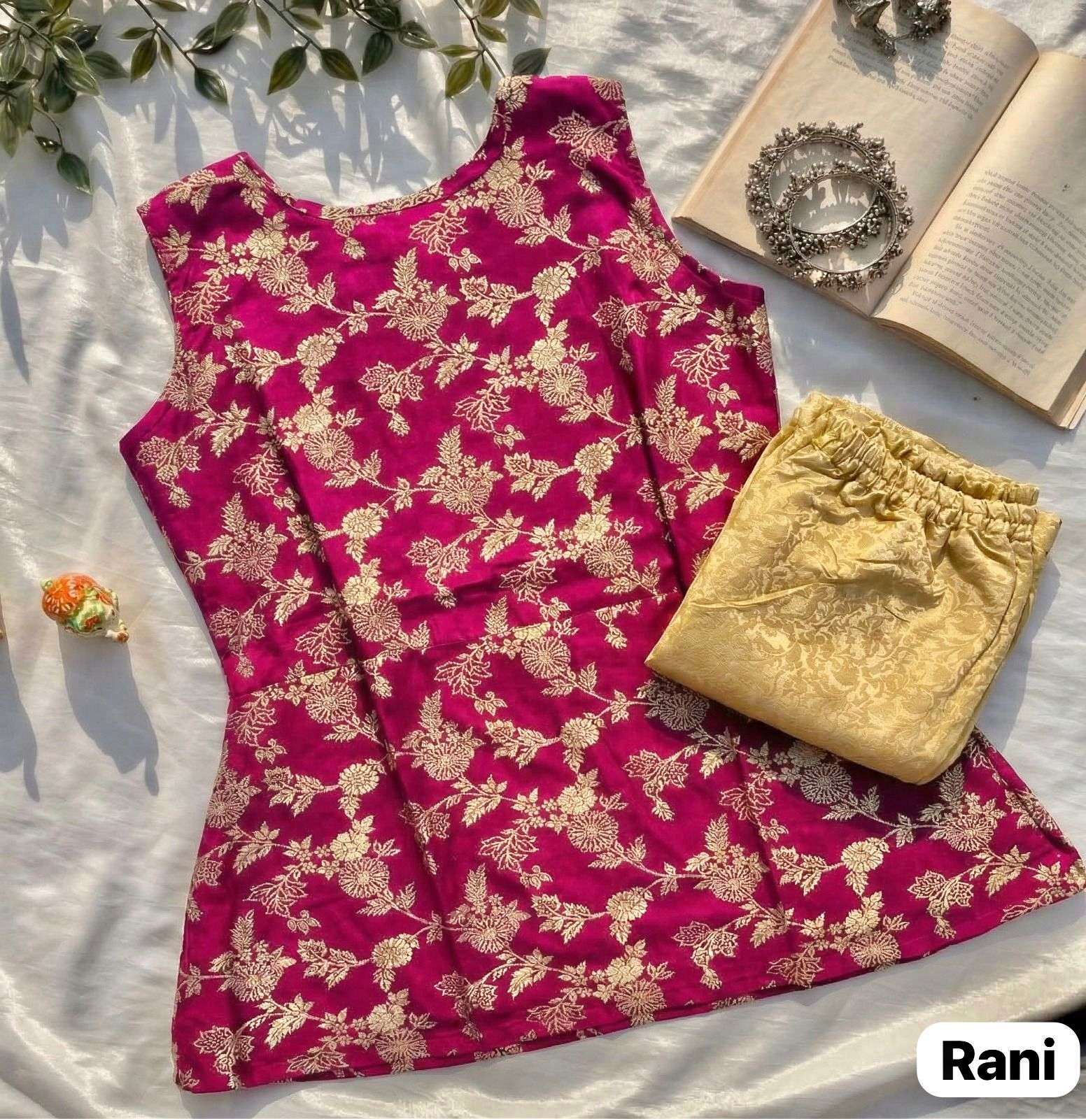 INLI BANARASIYA CORD SET LADIS TOP WITH BOTTOM BANARASI STYLE COLLECTION 